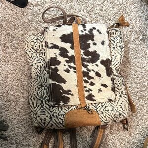 Myra Bag Cowhide and Geometric Backpack